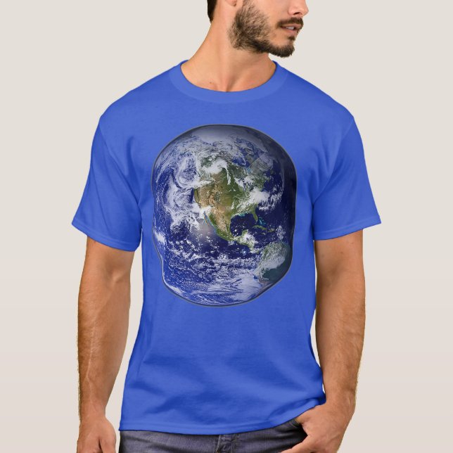 Camiseta Planeta Tierra Norteamérica Espacio de Globo Cudo (Anverso)