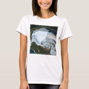 Camiseta Planeta Tierra Que Muestra La Cobertura Del Hielo 