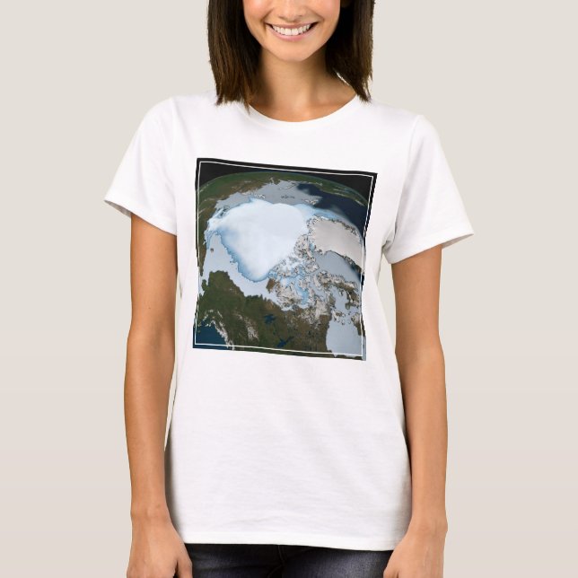 Camiseta Planeta Tierra Que Muestra La Cobertura Del Hielo  (Anverso)
