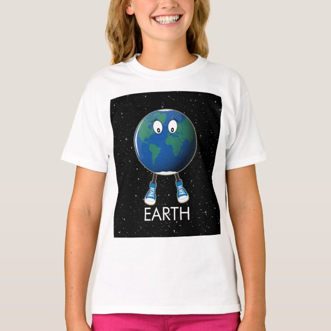 Camiseta Planeta Tierra y Estrellas (Anverso)
