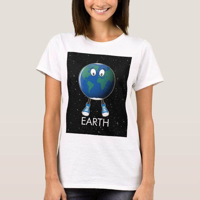 Camiseta Planeta Tierra y Estrellas (Anverso)