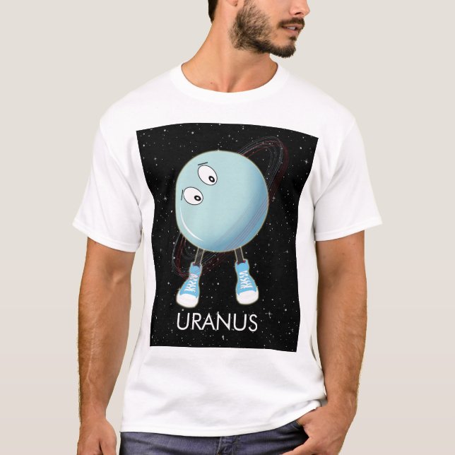 Camiseta Planeta Urano y estrellas (Anverso)