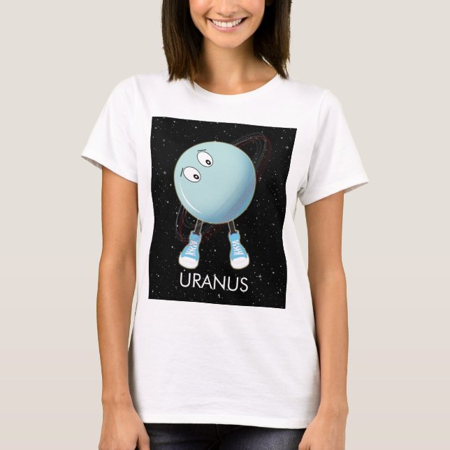 Camiseta Planeta Urano y estrellas (Anverso)