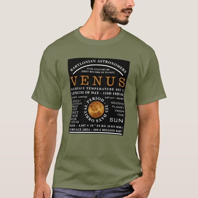 Camiseta Planeta Venus Astronomía detallada (Anverso)