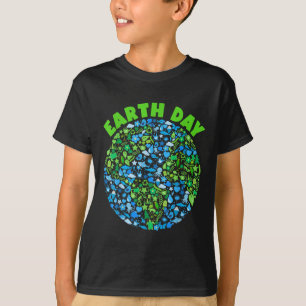 Camiseta Planeta Verde Azul Naturaleza Elementos Tierra Día