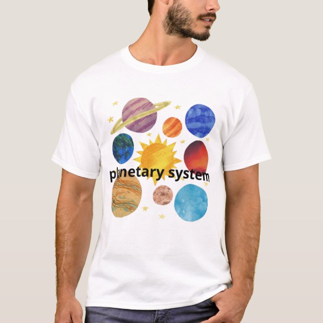 Camiseta Planetary System Design | Creative Space Art  (Anverso)