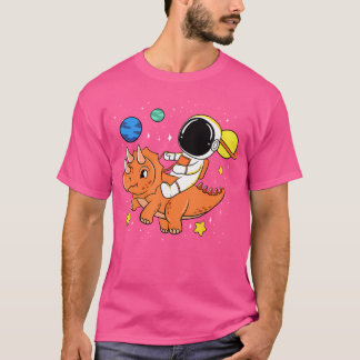 Camiseta Planetas astronautas Dino Triceratops espacio de d