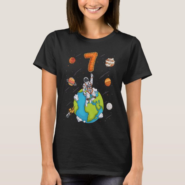 Camiseta Planetas astronautas espacian 7 7 años de edad (Anverso)