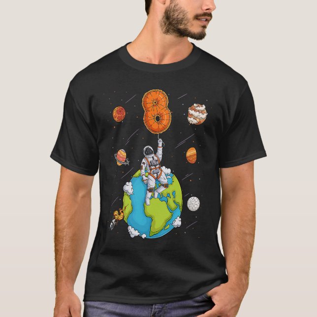 Camiseta Planetas astronautas espacian 8 8 años de edad 8º  (Anverso)