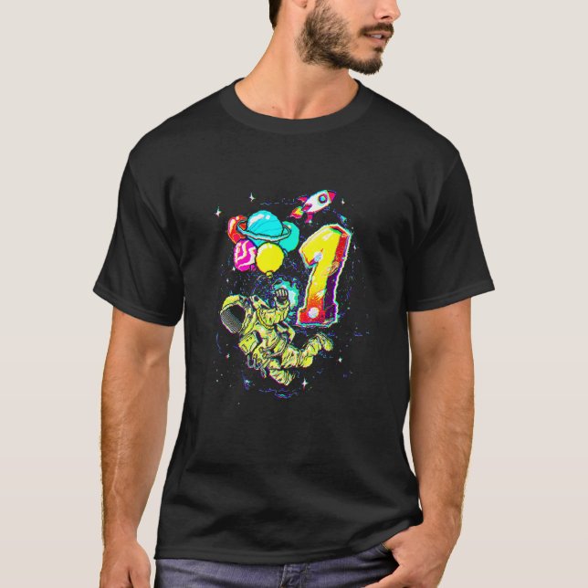 Camiseta Planetas astronautas solares de 1 año de antigüeda (Anverso)