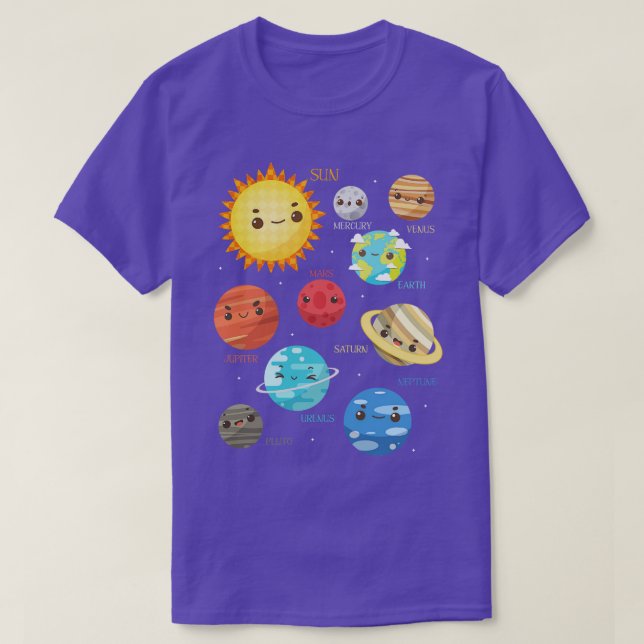 Camiseta Planetas astronómicos adorables astrónomos (Diseño del anverso)