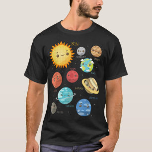 Camiseta Planetas Cutas Niños Idea Ciencia Astronomía