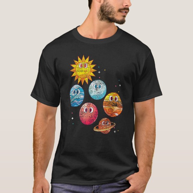 Camiseta Planetas Cutas Sol Espacio Ultraterrestre Viaje Un (Anverso)