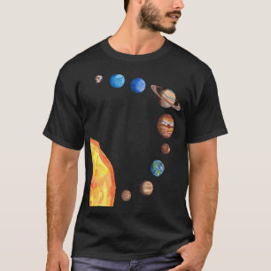 Camiseta Planetas de Acuarela Sol Tierra Marte Júpiter Satu