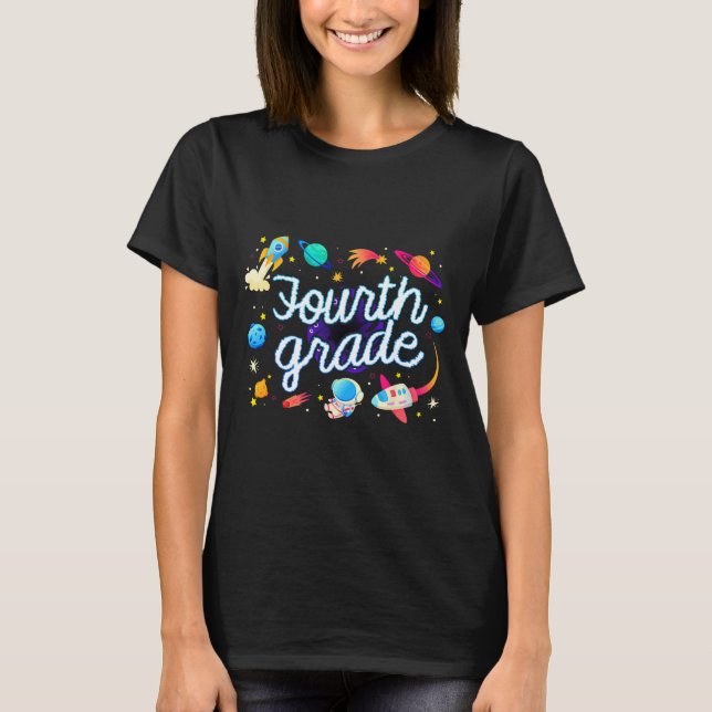Camiseta Planetas de astronautas de cuarto grado Espacio Ck (Anverso)