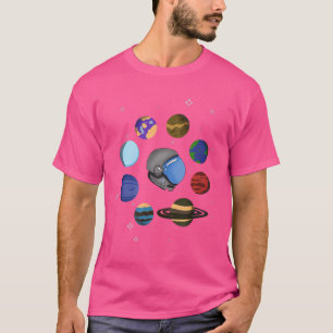 Camiseta Planetas de cabeza de astronauta