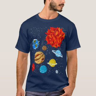 Camiseta Planetas de ciencias espaciales Sistema solar de a