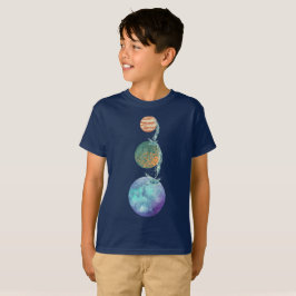 Camiseta Planetas de creación con cascadas de agua cayendo
