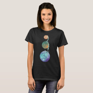 Camiseta Planetas de creación con cascadas de agua cayendo
