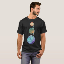 Camiseta Planetas de creación con cascadas de agua cayendo