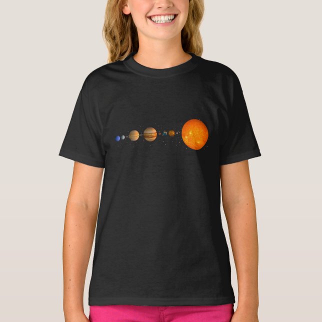 Camiseta Planetas de la Sistema Solar Sun de la galaxia de (Anverso)