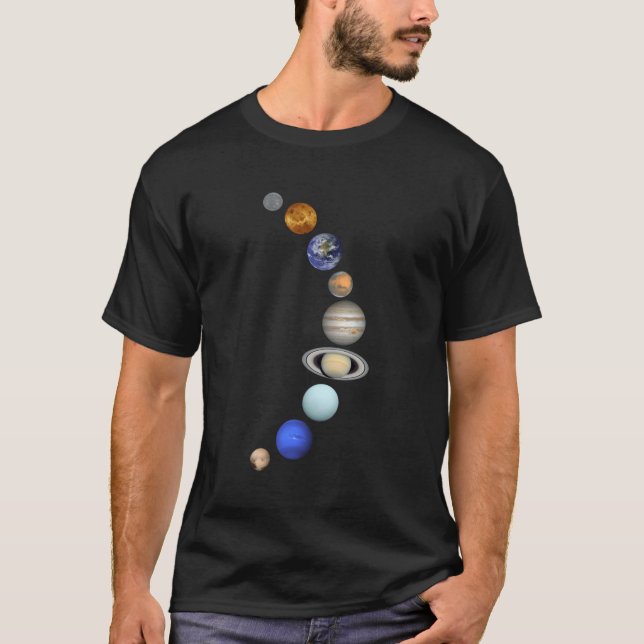 Camiseta Planetas de Planeta de Sistema Solar (Anverso)