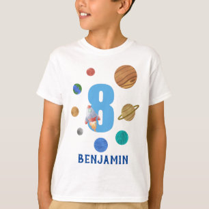 Camiseta Planetas de sistema solar de octavo cumpleaños