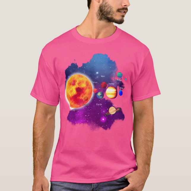 Camiseta Planetas De Sistema Solar Para Astronomía Y Geeks  (Anverso)