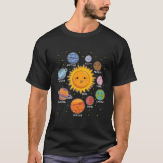 Camiseta Planetas De Sistema Solar Para Niños Pequeños Espa