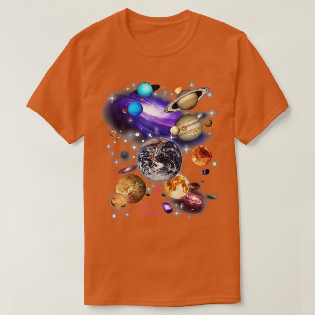 Camiseta Planetas de sistemas solares (Diseño del anverso)