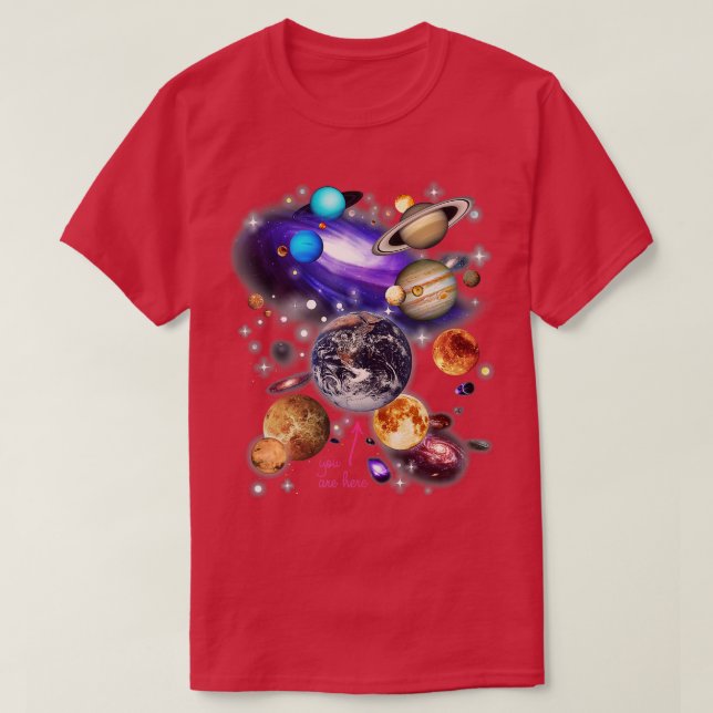 Camiseta Planetas de sistemas solares (Diseño del anverso)