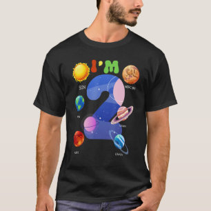 Camiseta Planetas de sistemas solares curados 2 años de eda