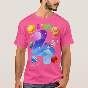 Camiseta Planetas de sistemas solares curados 4 años de eda