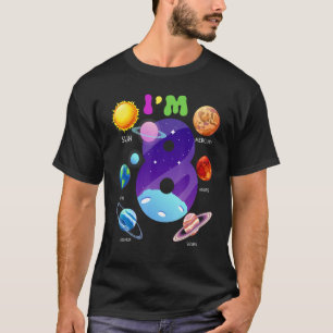 Camiseta Planetas de sistemas solares curados 8 años de eda