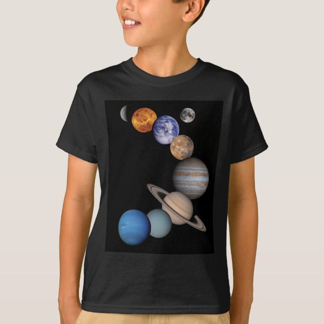 Camiseta Planetas del sistema solar (Anverso)