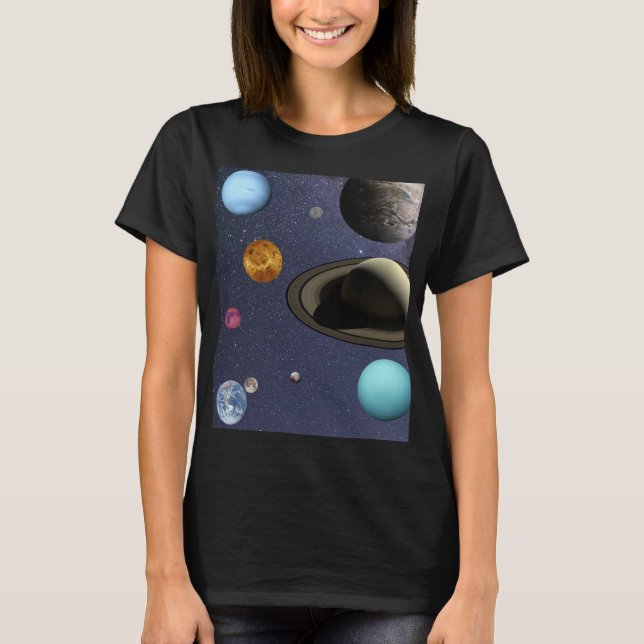 Camiseta Planetas del sistema solar (Anverso)