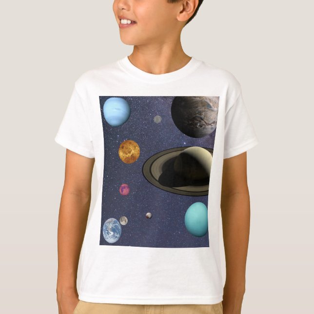 Camiseta Planetas del sistema solar (Anverso)