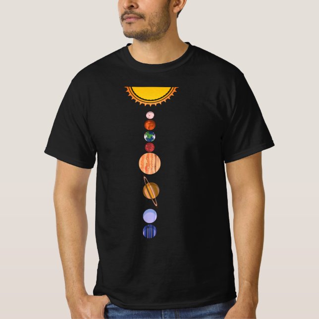 Camiseta Planetas del sistema solar (Anverso)
