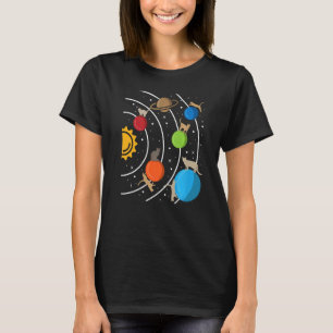 Camiseta Planetas del Sistema Solar Espacial con Gatos  Ast