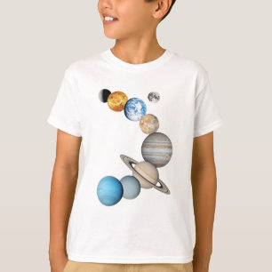 Camiseta Planetas del sistema solar (intercambiables en col