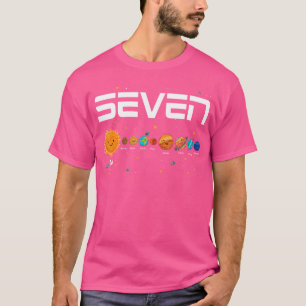 Camiseta Planetas del Sistema Solar Siete 7 Años Cumpleaños