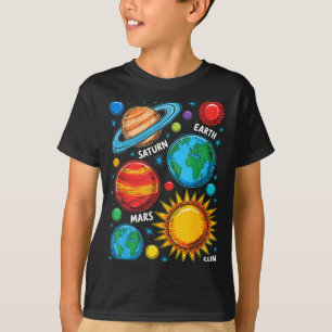 Camiseta Planetas del Sistema Solar Tierra Marte Saturno So