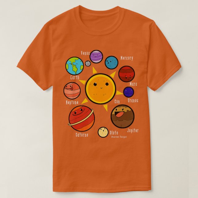 Camiseta Planetas Educación en ciencias de la astronomía un (Diseño del anverso)