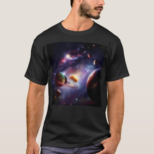 Camiseta Planetas en el espacio (Anverso)