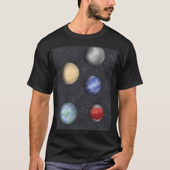 Camiseta Planetas en el espacio (Anverso)