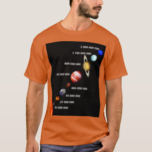 Camiseta Planetas en orden desde el sol