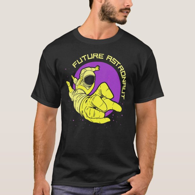 Camiseta Planetas espaciales de los cohetes astronautas fut (Anverso)