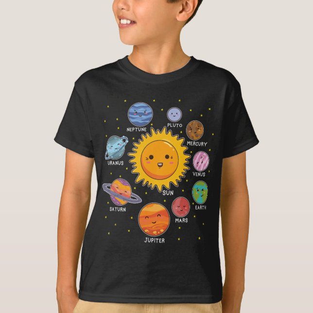 Camiseta Planetas espaciales del sistema solar para Chicas  (Anverso)
