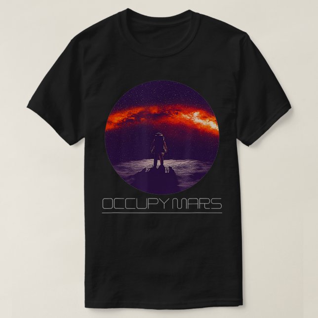 Camiseta Planetas Espacio del Sistema Solar Occupy Mars Sci (Diseño del anverso)