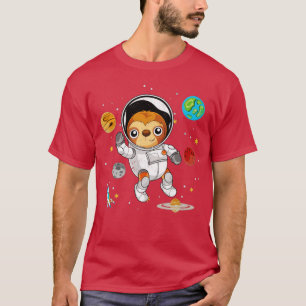 Camiseta Planetas Lazy Espacio Animal Ranura Astronauta